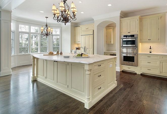 wide-plank laminate floors in rustic farmhouse in Oberlin